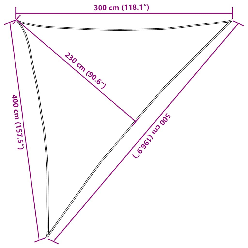 Voile D'ombrage 160 G/M² Triangulaire Sable Pehd
