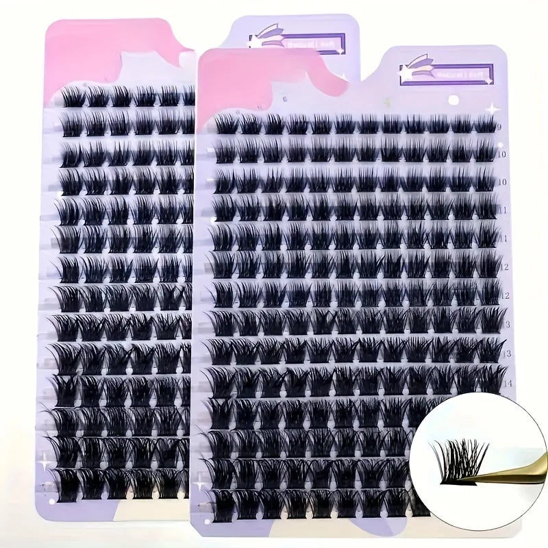 DIY Cluster Wimperextensions – D Curl Mix