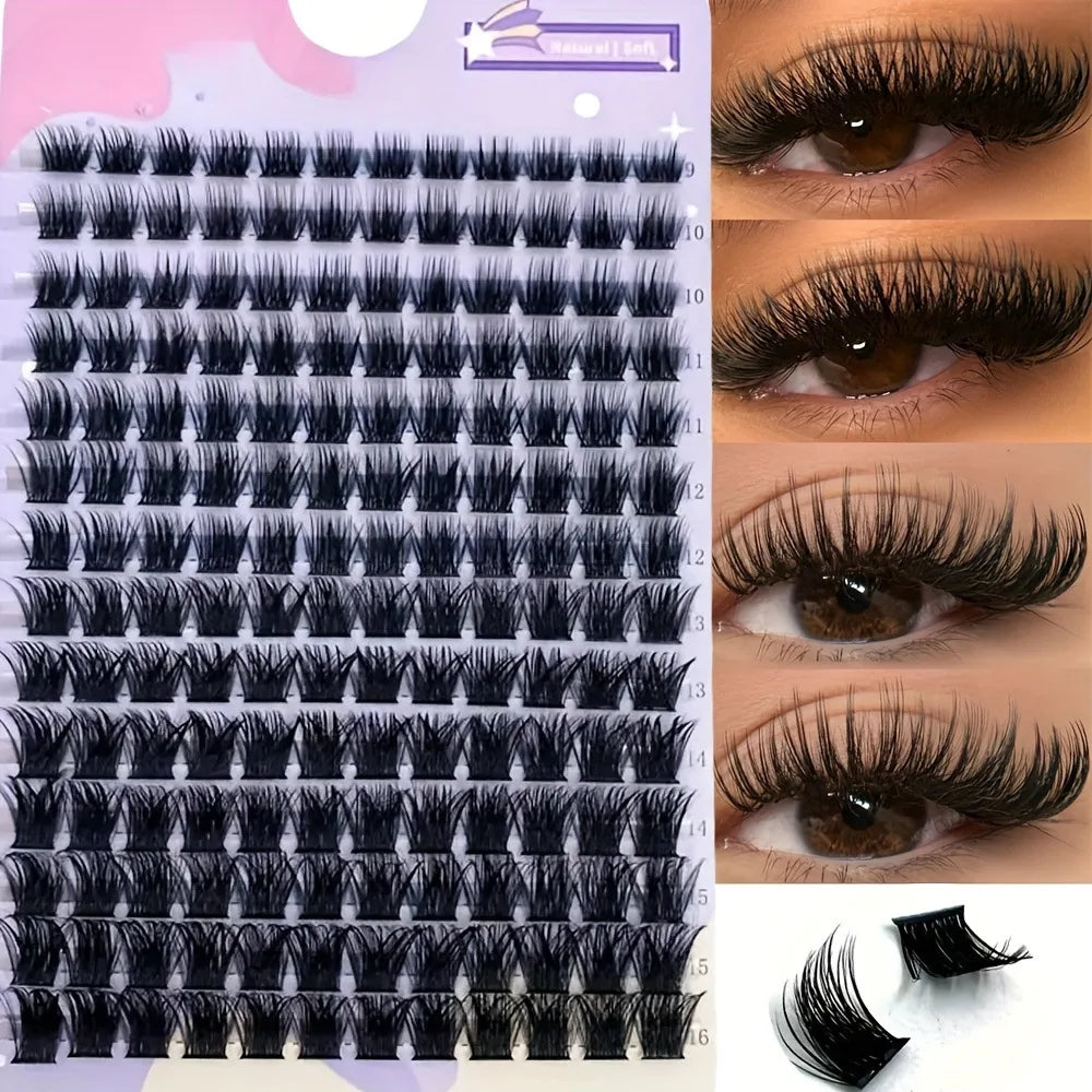 DIY Cluster Wimperextensions – D Curl Mix