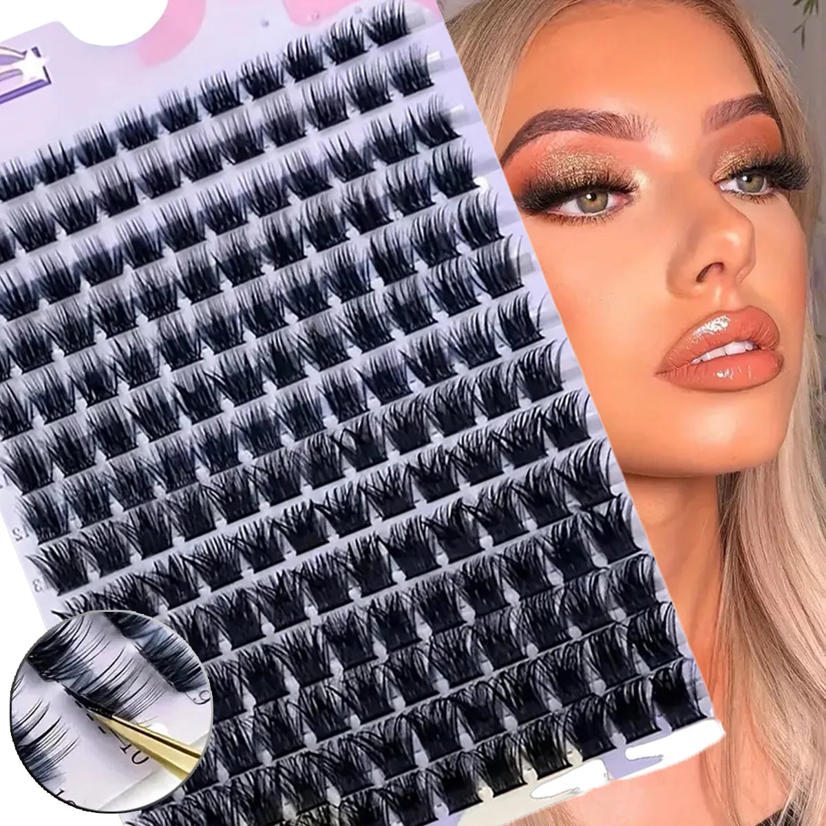 DIY Cluster Wimperextensions – D Curl Mix