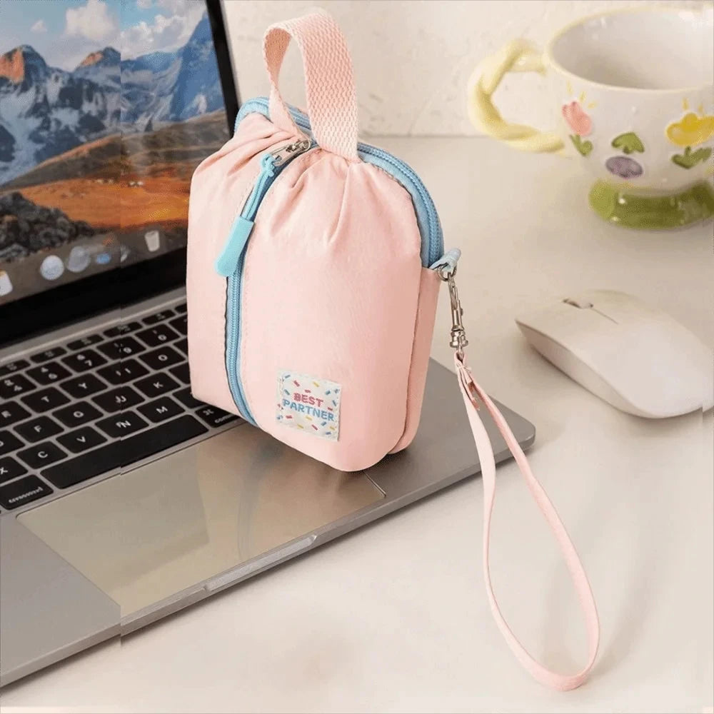 Portable Small Sanitary Napkin Storage Bag Macaron Travel Toiletry Cosmetic Case Makeup Organizer Versatile