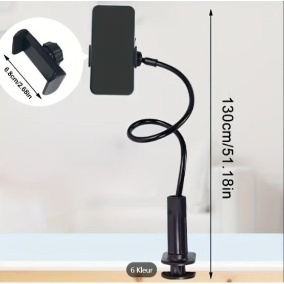 Mobiele Telefoonhouder met 360° Rotatie voor naast het Bed, Handenvrije Veilige Greep, Zachte Armpenstandaard